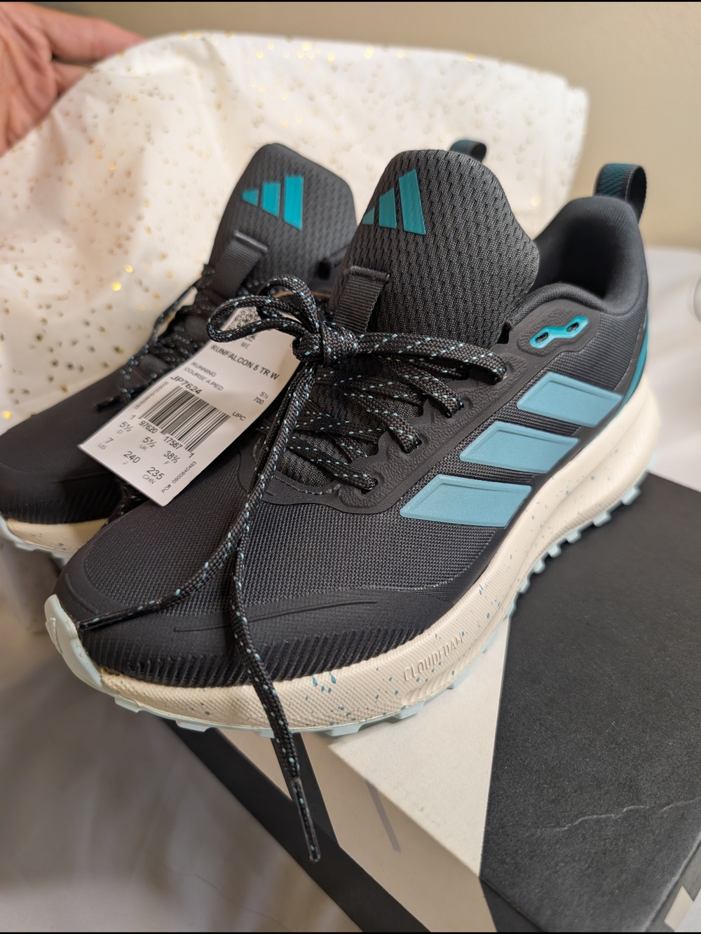 Adidas Black & Aqua Running Sneakers
